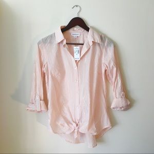 🥓 3 for$15 Westport Pink & Metallic Silver Top